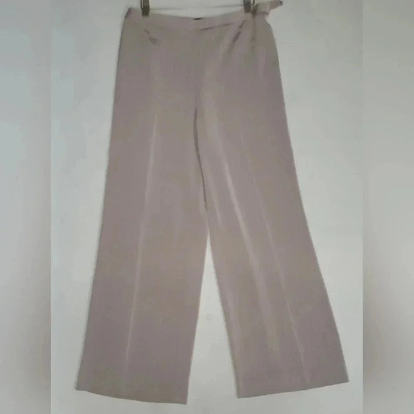 EllenTracy High Waist Wide Palazzo Leg Flat Front Pants  sz 12 FlowyTriacetate - Picture 6 of 14